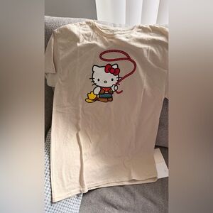 Hello Kitty Cream Graphic Tee with Red Bow